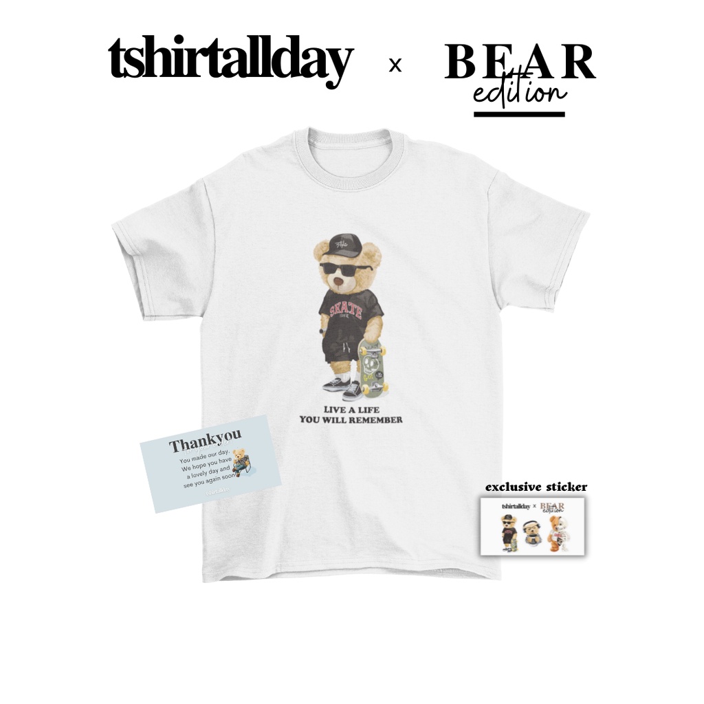 Tshitrallday Kaos Premium Unisex Pria &amp; Wanita bisa Oversize 100% Cotton Combed BEAR