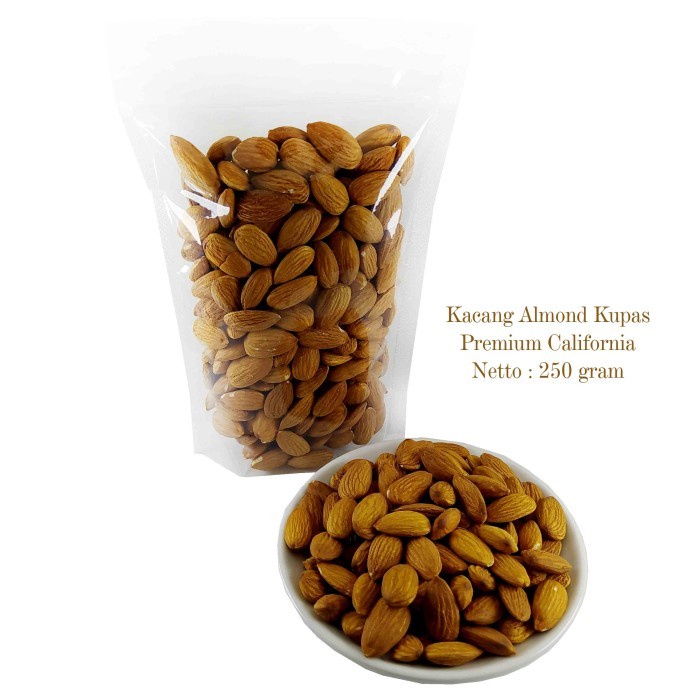 

Promo Kacang Almond Kupas Premium 250 dan 500 gram Rasa Original