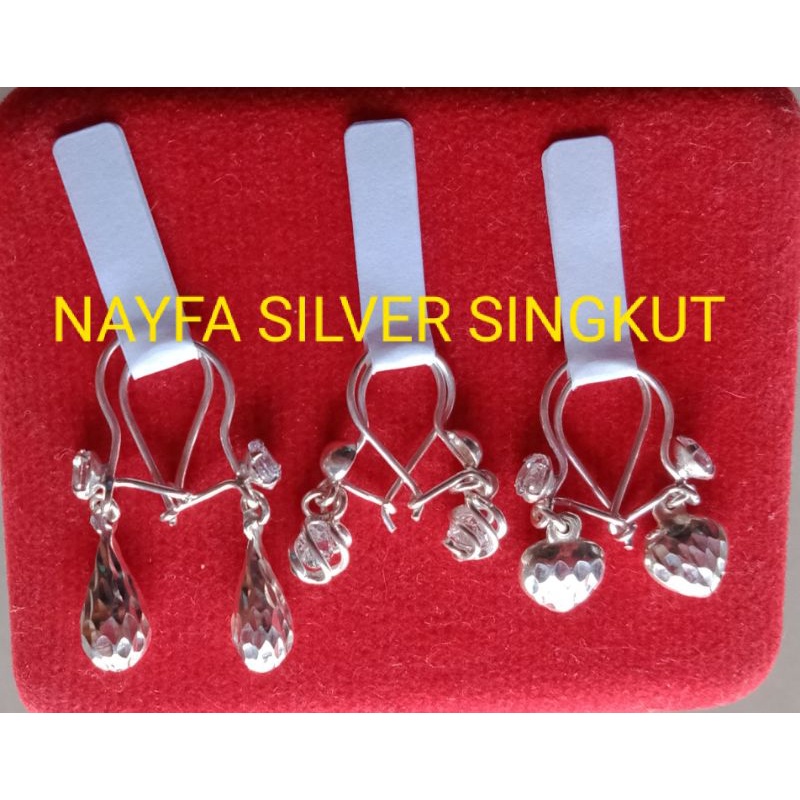 Anting Perak Singkut Perak Murni asli Silver