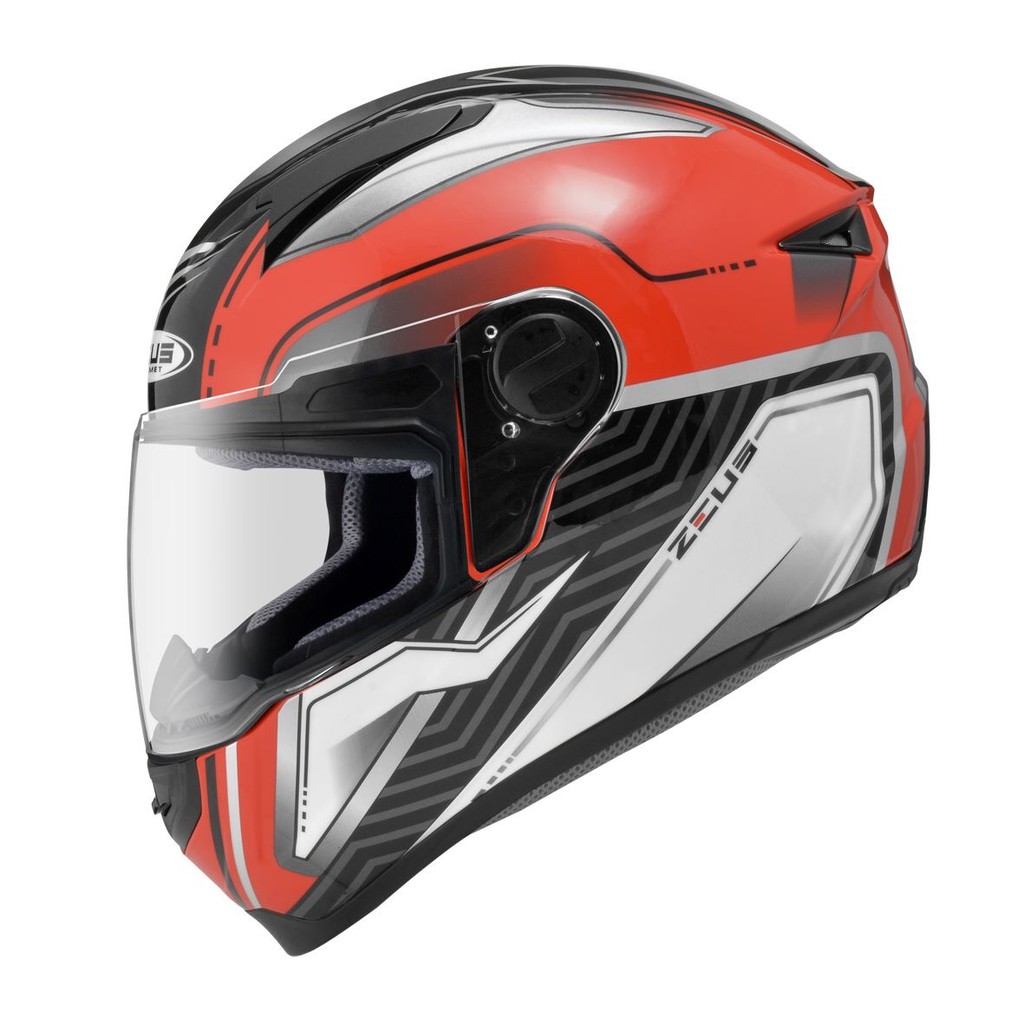 HM-2642 Zeus 811 Red Silver Black Merah Hitam Al16 Helm Fullface M L Xl Murah