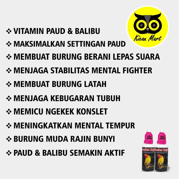 VITAMIN LOMBA OBAT BURUNG LOVEBIRD PAUD BALIBU KONSLET KEJER HIGH MEDIUM DURASI NGEKEK OBTKMDI