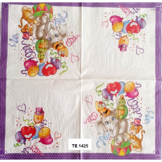 Tisu Napkin Kerajinan Decoupage Eropa 33X33 CM TE 1425 TTS