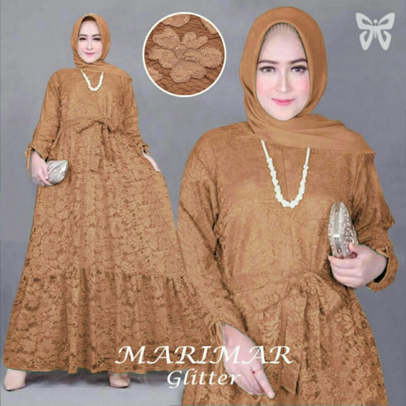 Maxi Maxy Dress Longdress Busui Brukat Tulang Marimar Gliter Jumbo