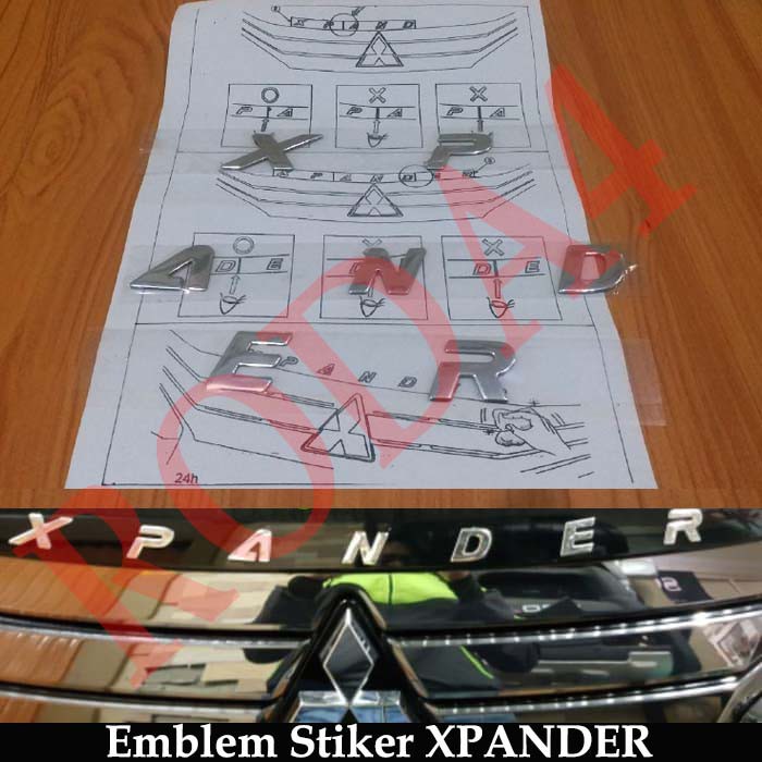 Emblem XPANDER STIKER  Hood Engine Kap Mesin Depan