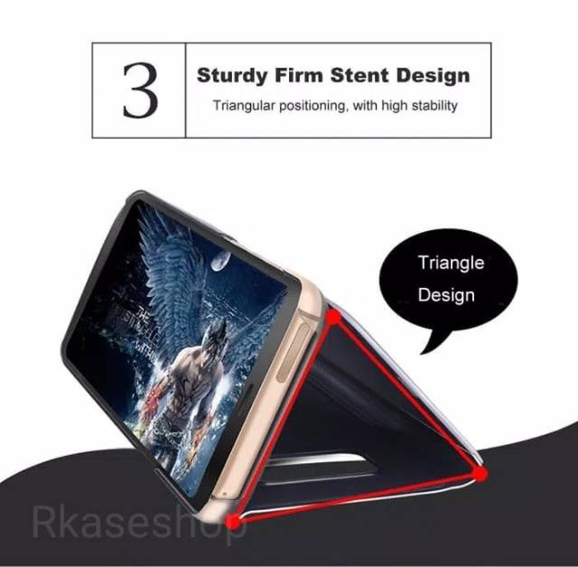 clear view standing samsung Note 9 flip mirror case casing cover