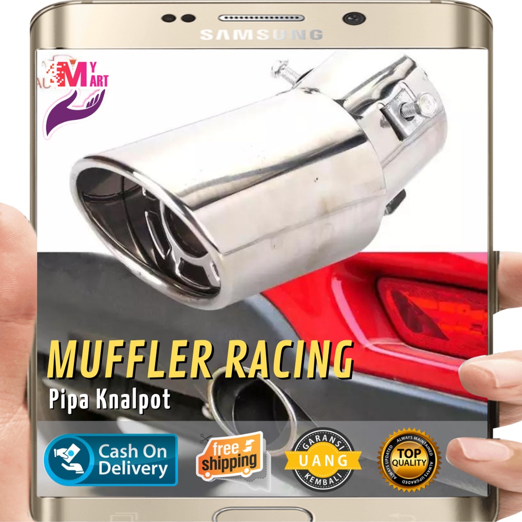 Muffler Ujung Pipa Knalpot Mobil Racing Silver - Knalpot Mobil Stainless Steel