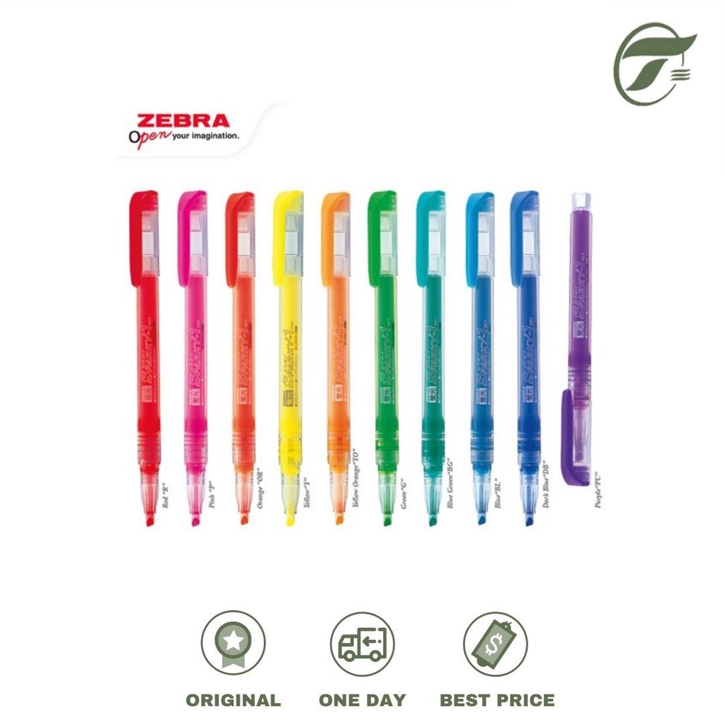 

HIGHLIGHTER SPARKY-1 ZEBRA (BLUE/BLUEGREEN/DARKBLUE/GREEN/ORANGE/PINK/RED/VIOLET/YELLOW)