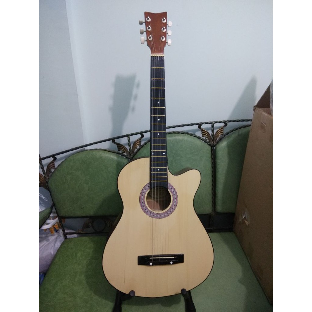 Gitar Akustik Warna Natural Merk Yamaha Senar String Buat Pemula Belajar Jakarta Murah