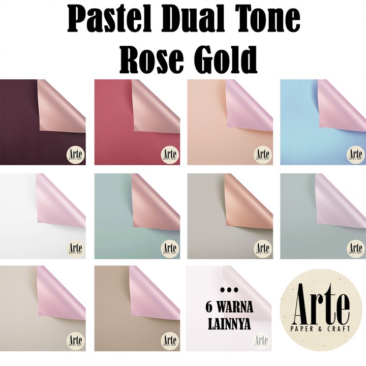 

RB 20 Lembar Cellophane Pastel Bi Color Rose Gold Kertas Buket Korea Bunga Flower Wrapping Paper