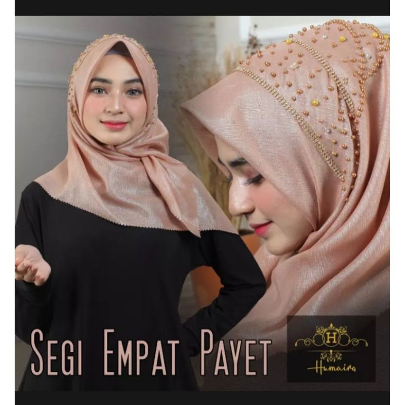 HiJAB SEGI EMPAT PAYET PESTA MUTIARA/KERUDUNG SEGI EMPAT PAYET PESTA MUTIARA / COD / BAHAN BELLA SHI