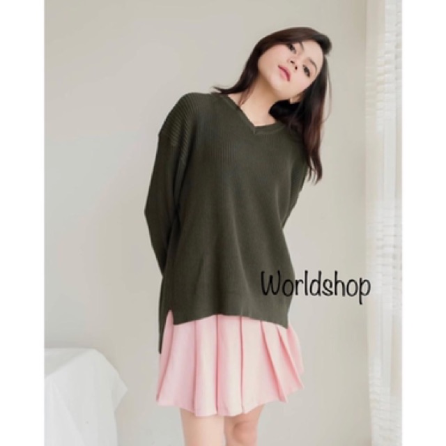 Sweater Rajut v-neck  Boxy Viona premium atasan wanita terbaru Qiya sweater