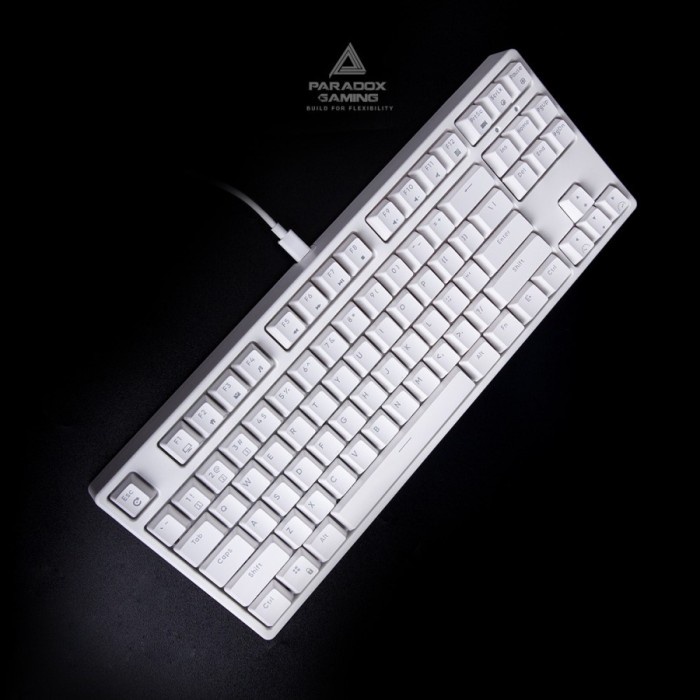 PARADOX GAMING KEYBOARD GHOST87 WHITE ABS KEYCAPS HOTSWAP - WHITE CASE - BLUE