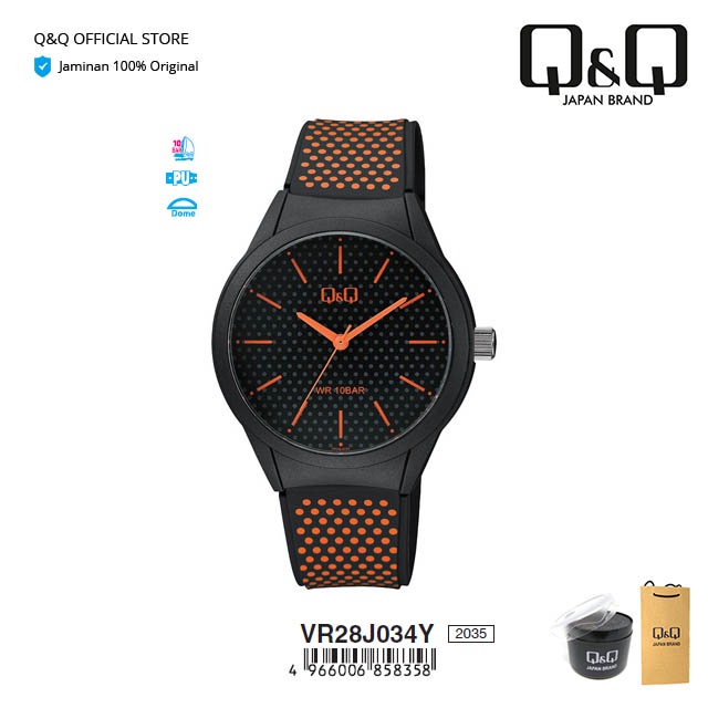 Q&Q QnQ QQ Jam Tangan Wanita Analog Karet - VR28 VR28J Tahan Air 10 BAR-2