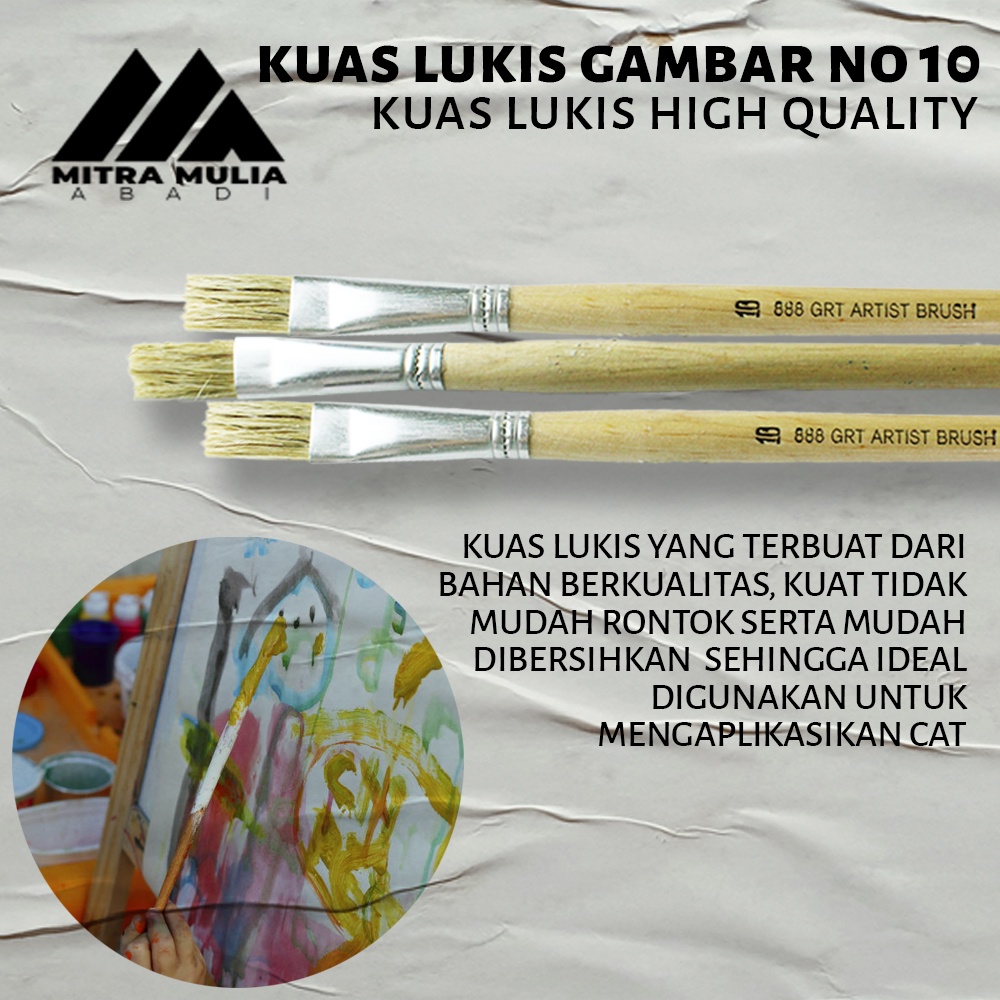 Kuas Lukis GRT 10 Inch l Kuas Gambar Lukis Cat Air Eterna