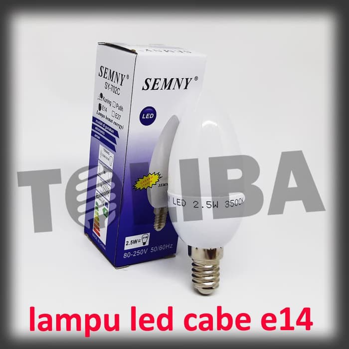 Lampu LED Candle / LED Cabe Hias Fitting e14 2,5w kuning warmwhite