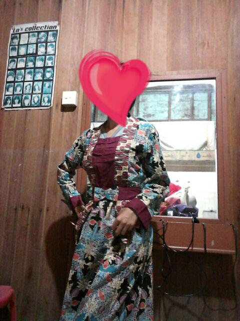 Qnunbatik Batik Keluarga Gamis Muslim Wanita Sedona Parang