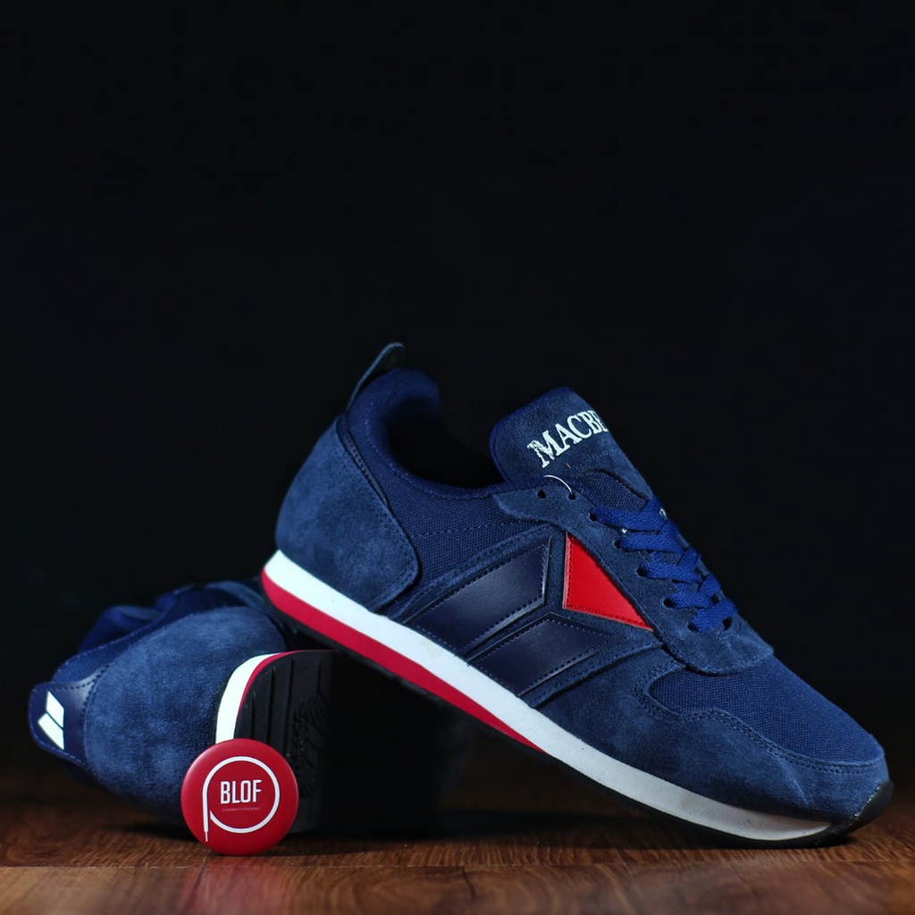 SEPATU MACBETH SKATE SUEDE NAVY LIST MERAH BEST QUALITY