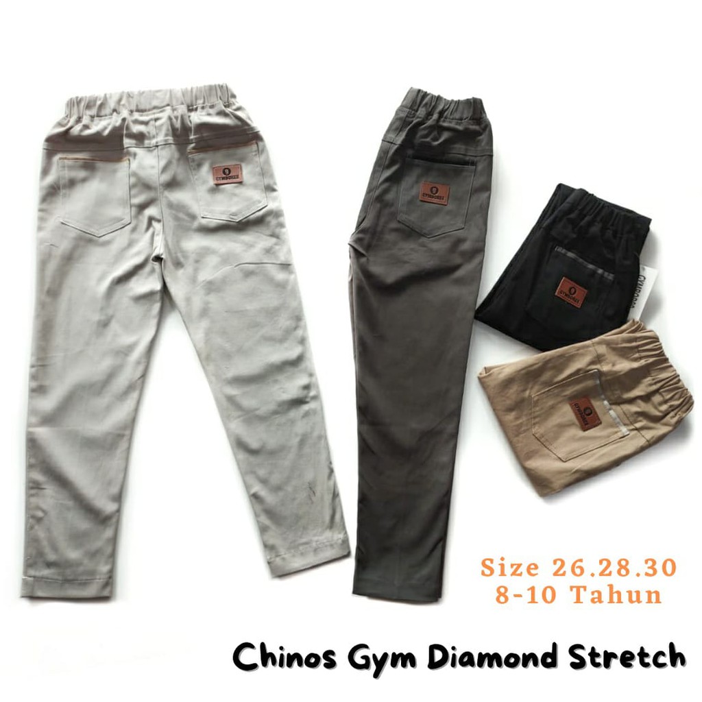 Celana Panjang Chinos Anak Cowo 8-10 Tahun Diamond Stretch