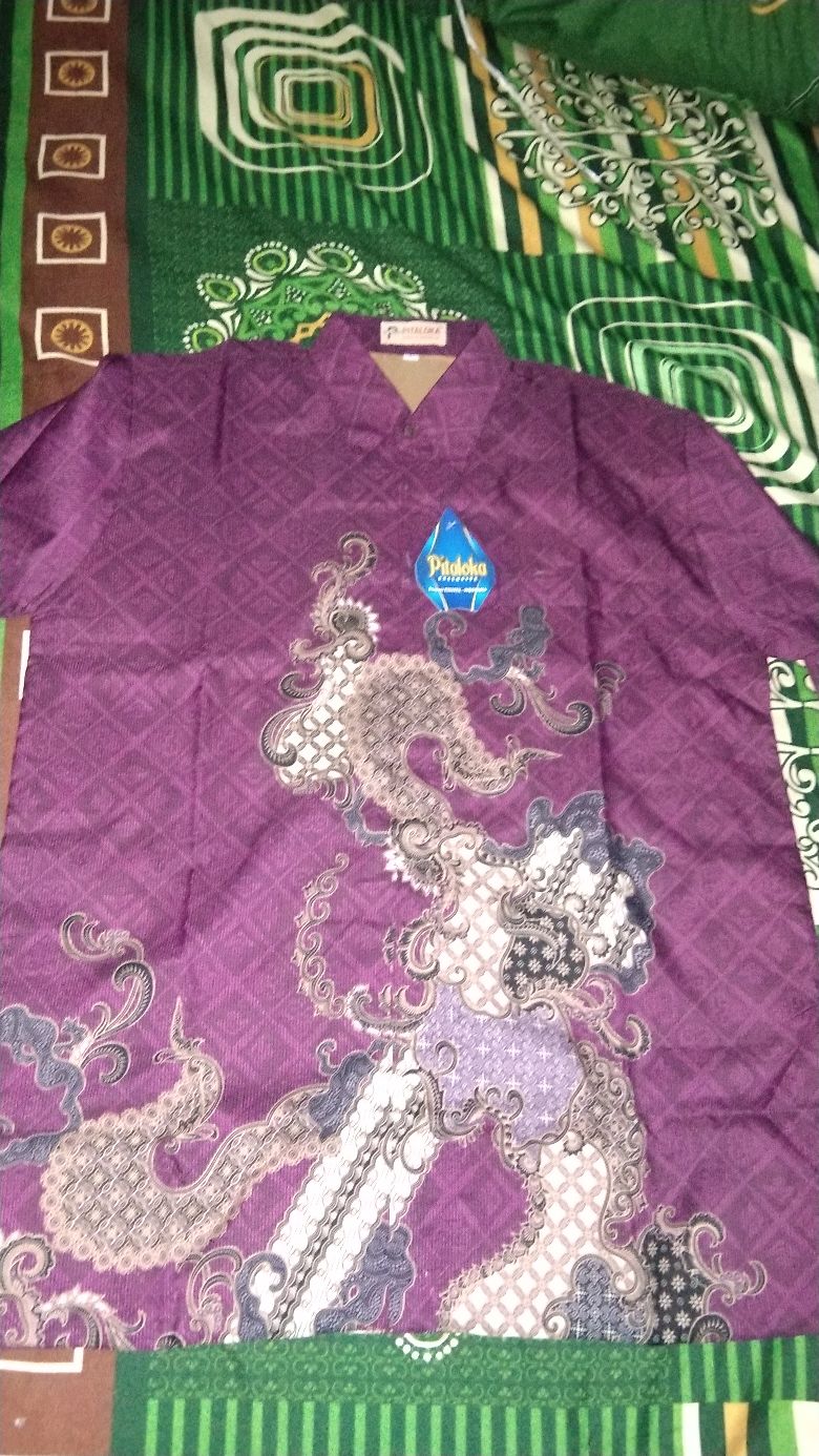 Kemeja Batik Pria Semi Sutra Sanwoz Puring Istimewa
