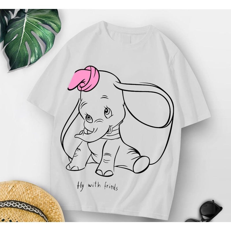 Baju kaos oversize xl tee tshirt cewe wanita dewasa remaja abg motif terbaru-Dumbo