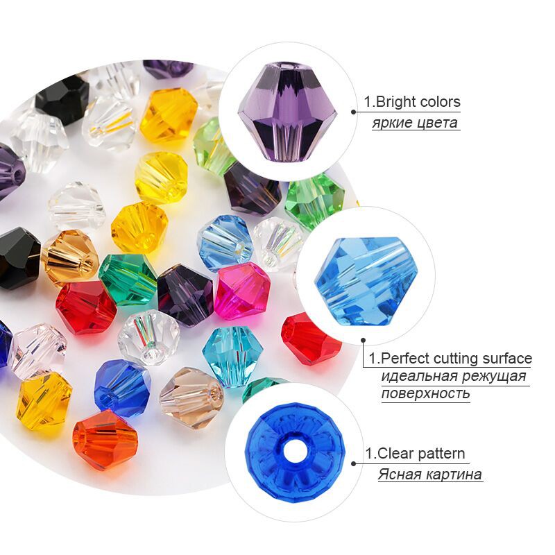 600 pcs grosir 4mm Kaca Bicone Beads Kristal beads Faceted Austria 5238 manik bordir