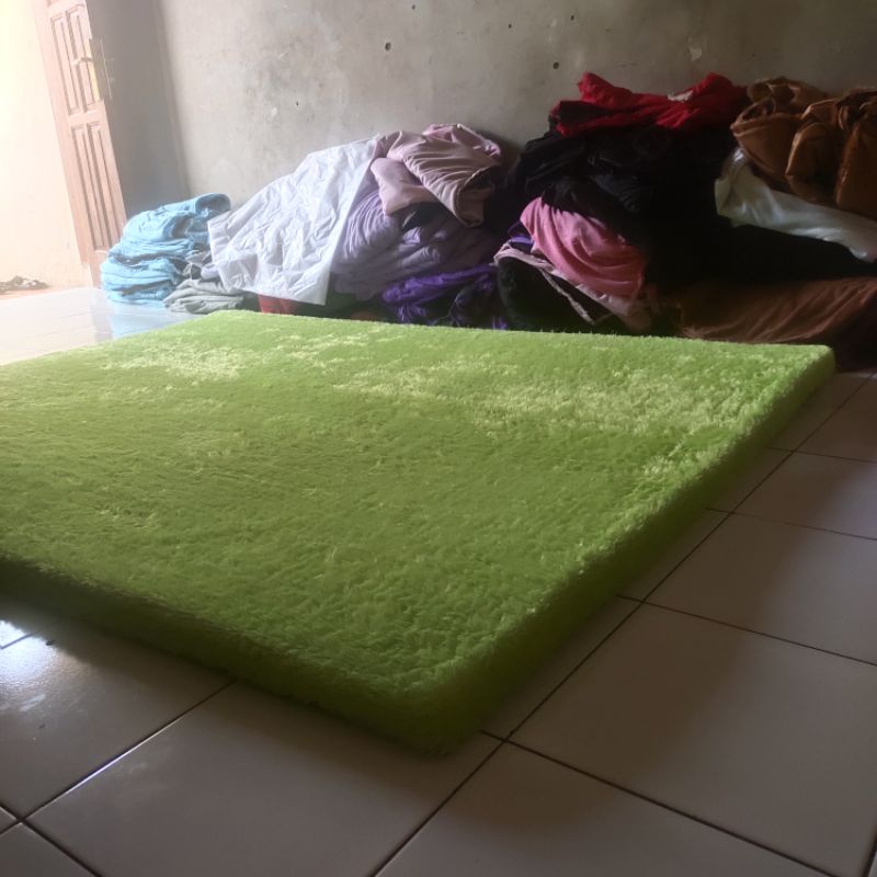 [DOUBLE SIZE] Karpet Bulu Tebal 7cm ukuran 150CMX200CM Karpet Lantai Bulu Rasfur Kasur kamar Tidur-5