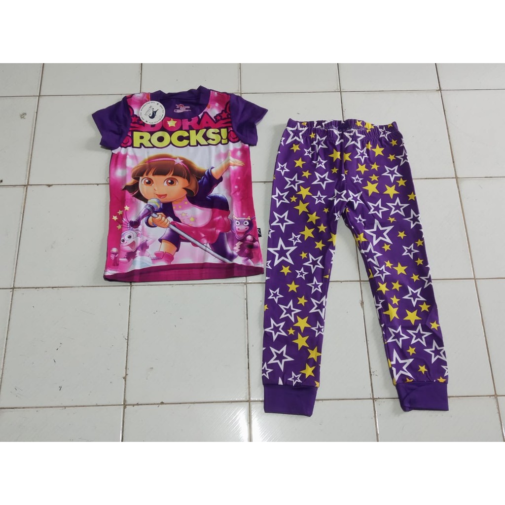 Piyama anak J2 Kode 991 Small motif dora