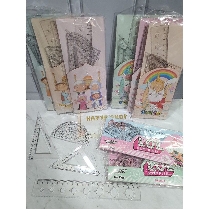GARISAN SET dalam DOmpet isi 4pc/PENGGARIS SET/RULER-1