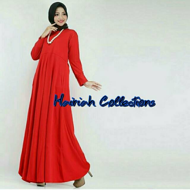 Gamis Polos Jersey Crepe Merah Cabe