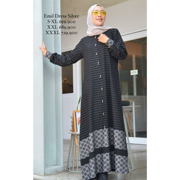 Gamis Wanita Siti Hajar - Puti Dress &amp; Emil Dress