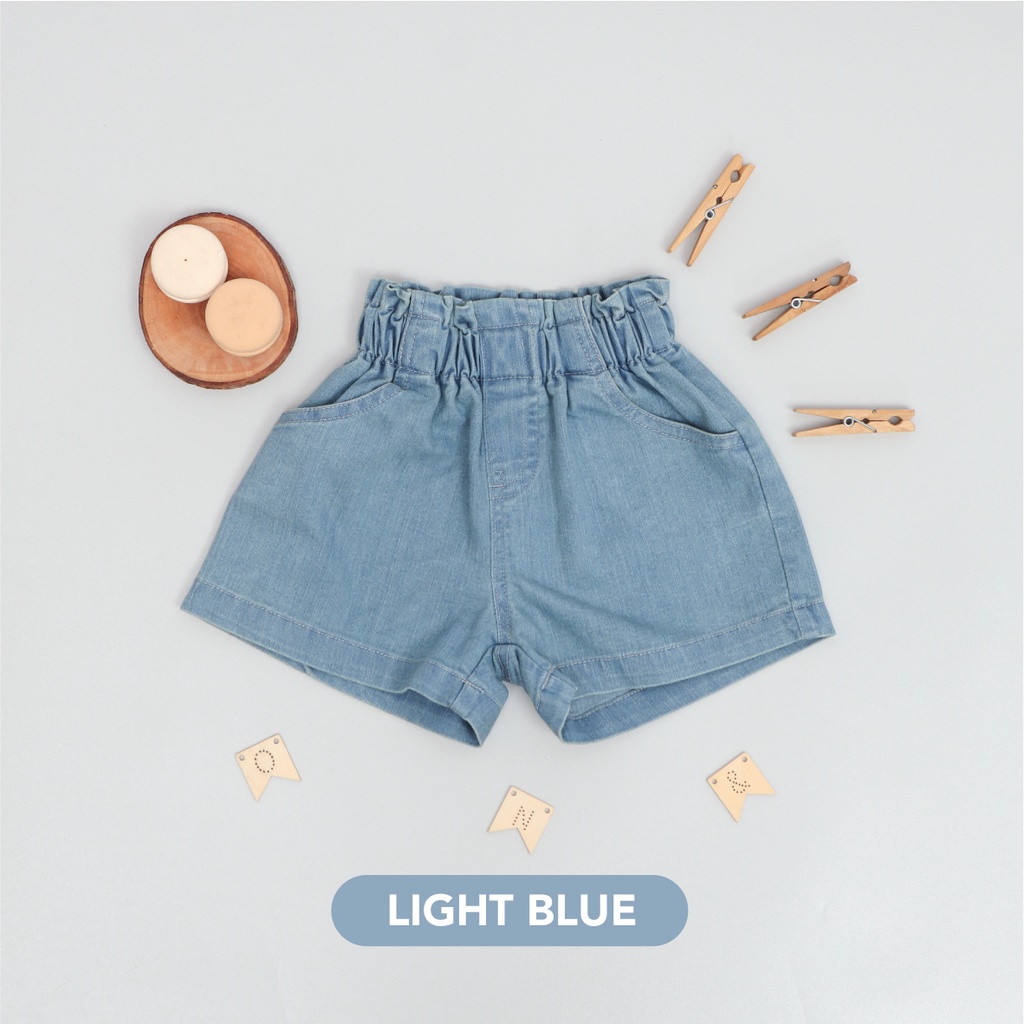 Mooi Celana Jeans Anak Perempuan Kids Denim Shorts Girl-LIGHT BLUE