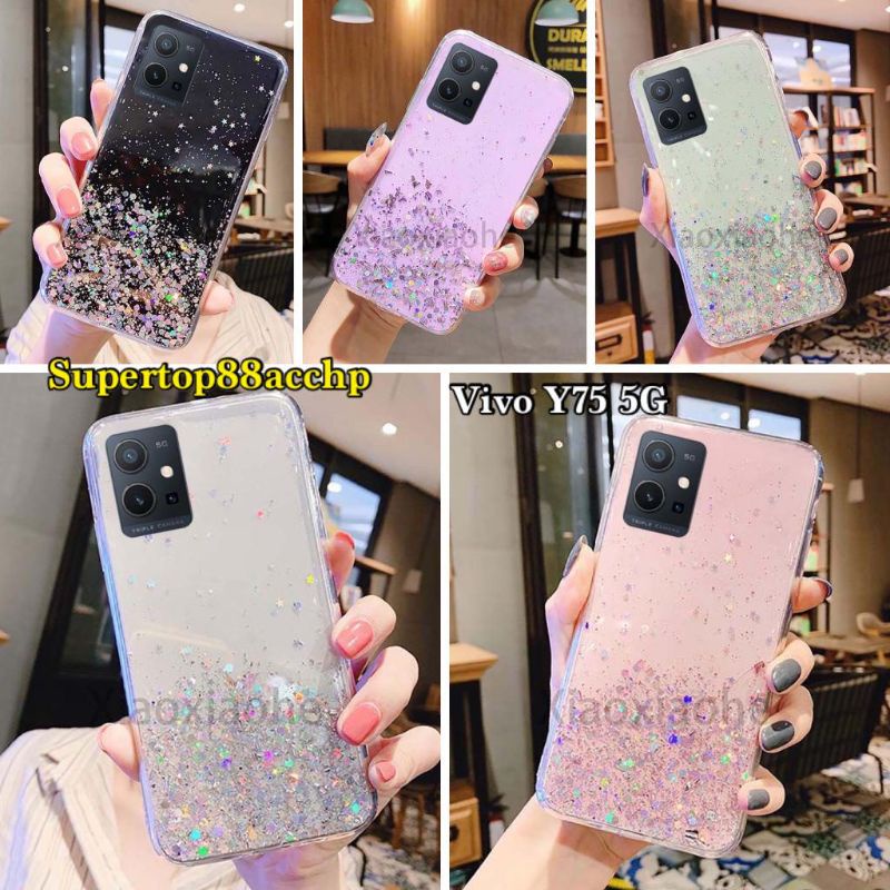 Vivo Y21/Y21S/Y21A/Y21T/Y33T/Y33S/Y01/Y15S/Y75 5G/T1 5G Casing Soft Case Tpu Bahan Premium Glitter Glossy