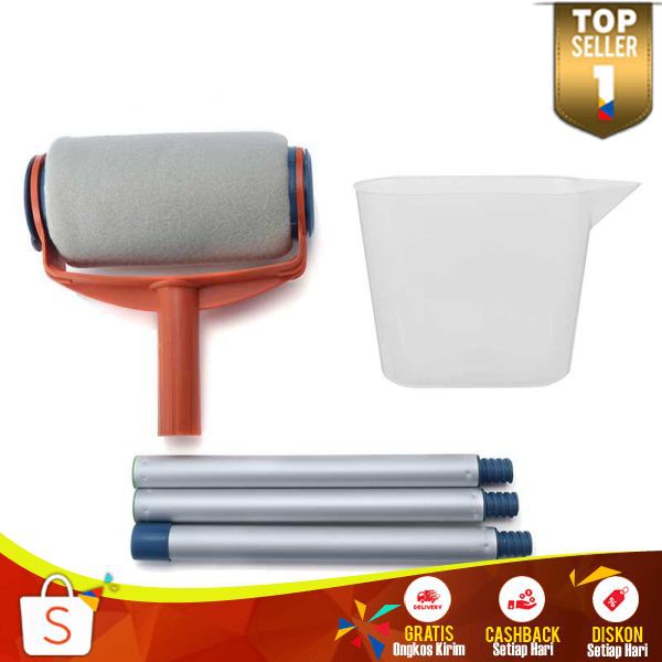 Kuas Roller Cat Tembok Paint Roler Kuas Roll Dilengkapi 3 Pegangan Alumunium Berkualitas Multifungsi