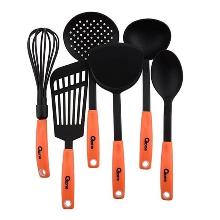 SPATULA ALAT MASAK MEREK Oxone Spatula Set Ox 953 Ox953 AWET DAN TIDAK MENGHANTARKAN PANAS G0E7-Orange