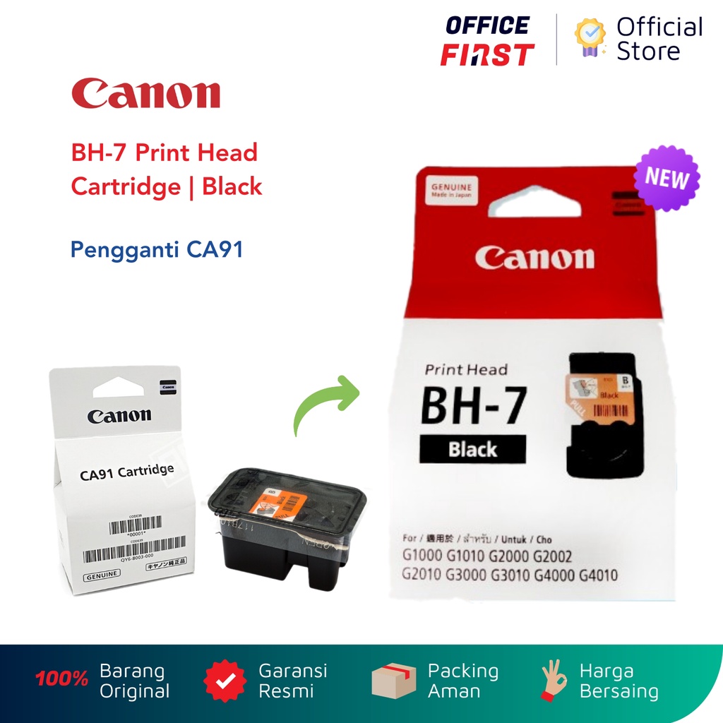 Canon BH-7 Black Hitam Print Head Cartridge Printhead Pengganti CA91 BH7 BH 7