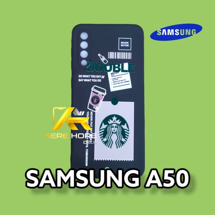 CASE SAMSUNG A50 SQUARE EDGE SOFTCASE STARBUCKS SAMSUNG A50