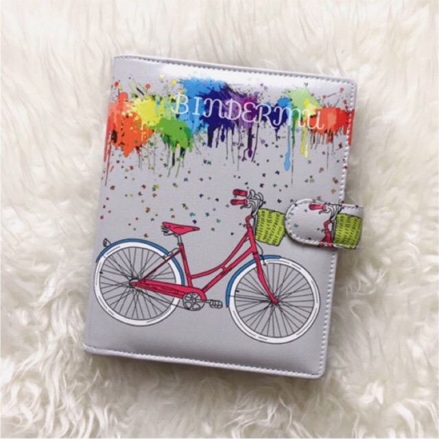 

Bindermu READY Binder Motif Bicycle Painting Printing Kulit Multiring 20ring A5 26ring B5 6ring A6