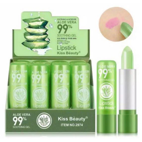 KISS BEAUTY Lipstick Aloe Vera Original Dapat Berubah Warna (Harga 1pcs)