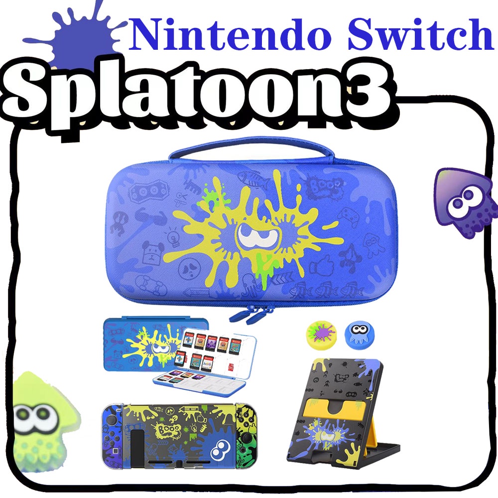 Splatoon 3 Tas Hard Case Pelindung Controller Joy-Con Nintendo Switch V1 V2 / OLED