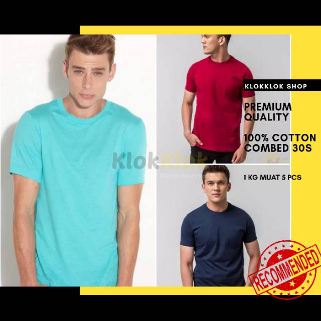 Kaos Polos Katun Baju Oblong Asli Cotton Combed 30s