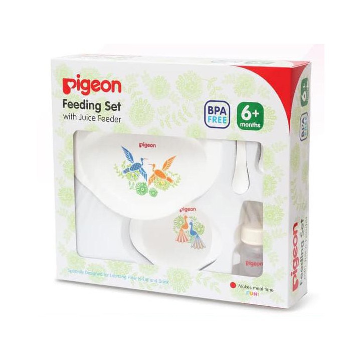 PIGEON Feeding Set Mini | Perlengkapan Makan Bayi (Tersedia Varian Motif)