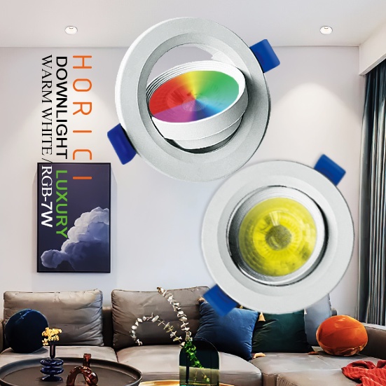 MEREK HORICI ASLI DOWNLIGHT/ CEILING 7W LAMPU CEILING , LAMPU CEILING RGB DAN WW, RGB WARNA WARNI