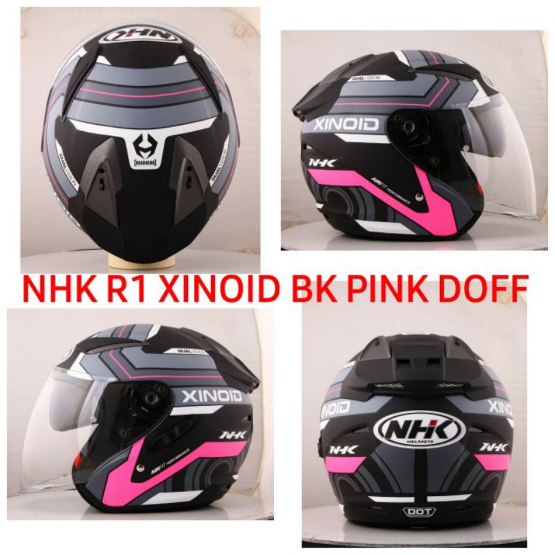 helm nhk xinoid black pink doff