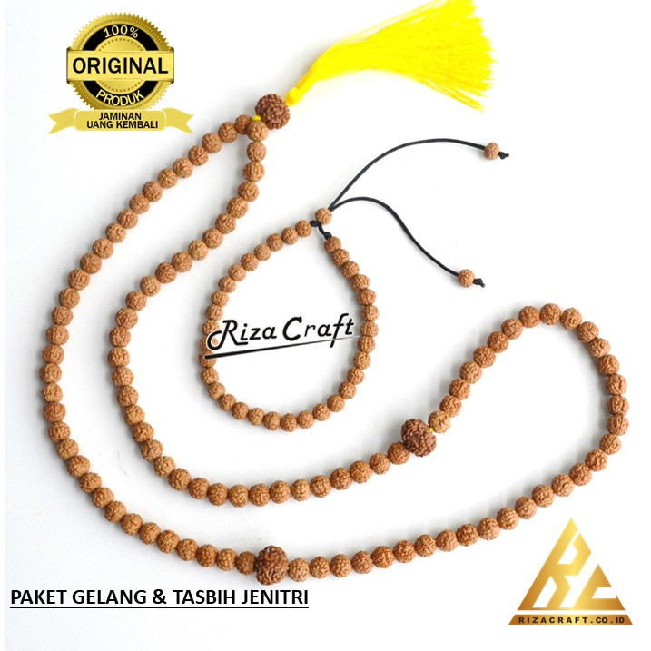 PROMO PAKET HEMAT Tasbih & Gelang Biji Jenitri Genitri Rudaksa Asli Kebumen Kualitas Terbaik