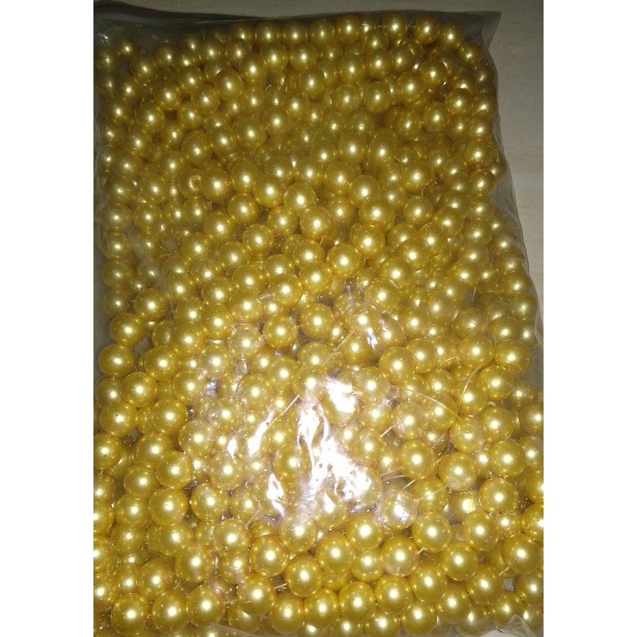 100Gram Payet Mote Manik Mutiara 10mm Bulat Kwalitas SUPER KUNING