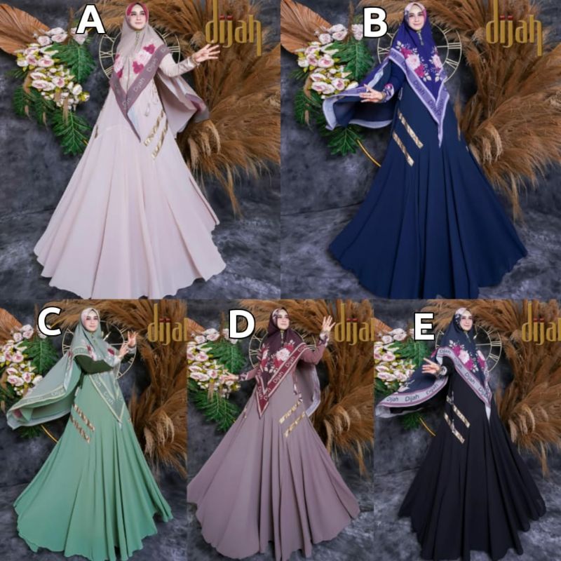 DIJAH 523 BY DIJAH GAMIS SYARI TERBARU GAMIS SYARI ORIGINAL BAJU SYARI SET SYARI GAMIS SYARI CERUTY