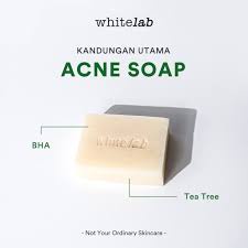 [ORI] Sabun Perawatan Wajah &amp; Tubuh Berjerawat dengan Kandungan BHA &amp; Tea Tree - Whitelab Acne Soap BPOM