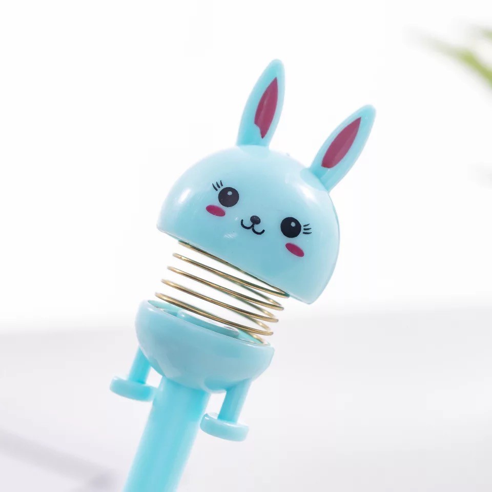 RB05 FUNSTORE PENA KELINCI SHAKING HEAD 4 WARNA / PENA MENGGELENGKAN KEPALA UNIK IMUT / PENA PER-Head Biru