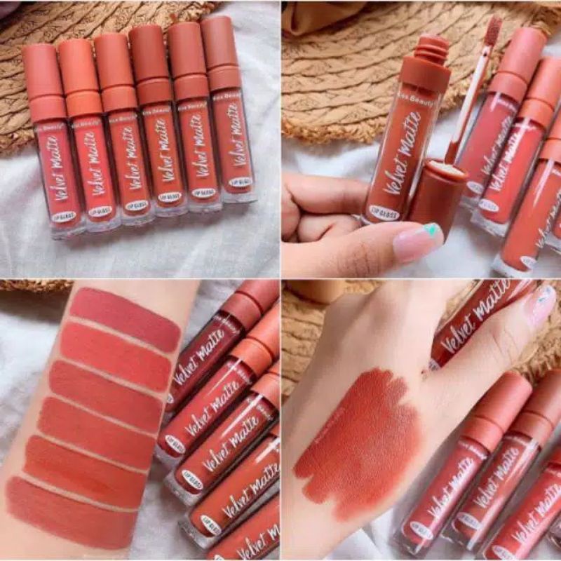 Medan Termurah velvet bulat kiss bauty lipstik Lipcream cantik
