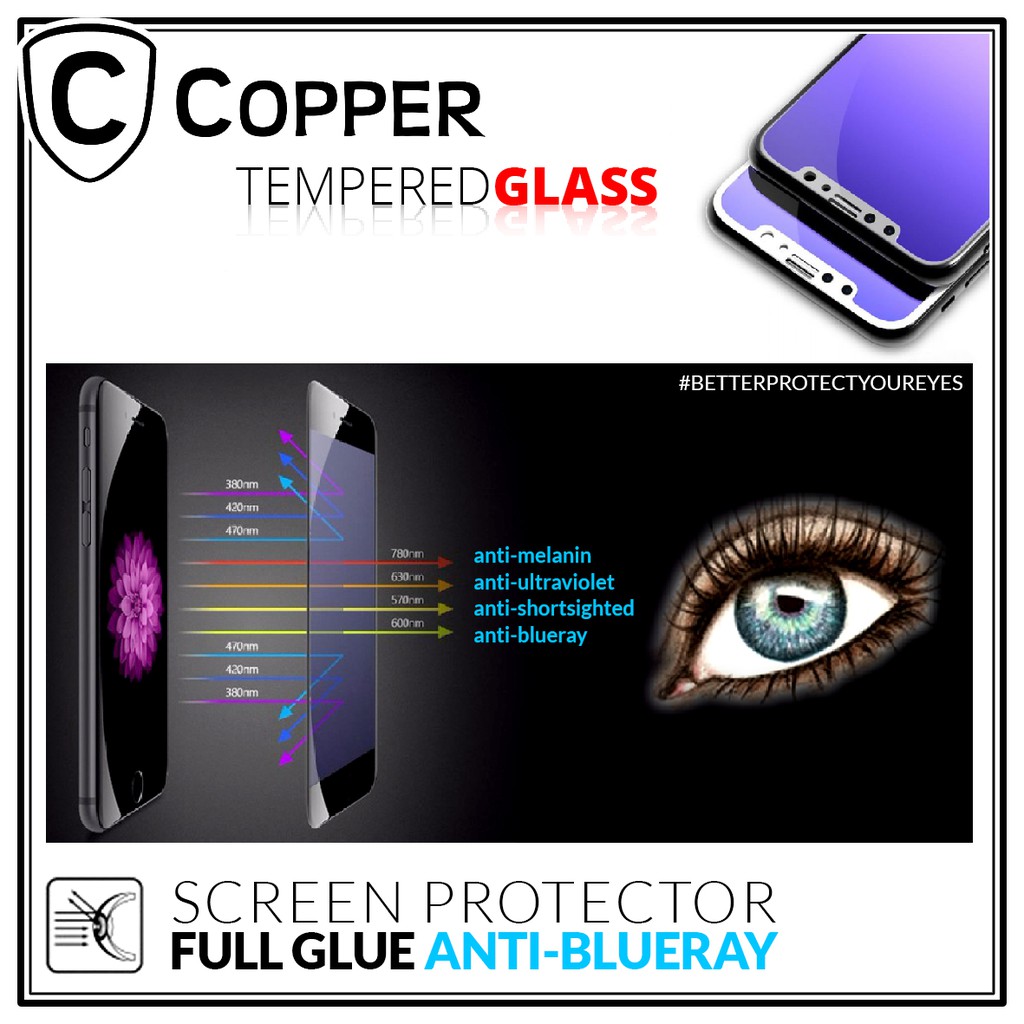 Samsung A52 - COPPER Tempered Glass ANTI-BLUERAY (Full Glue)